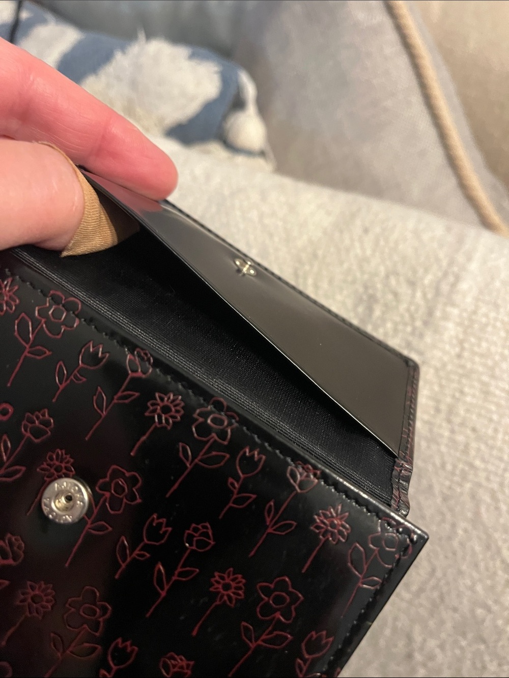 Moschino Black Wallet with Pink Floral Print - Picture 8 of 8